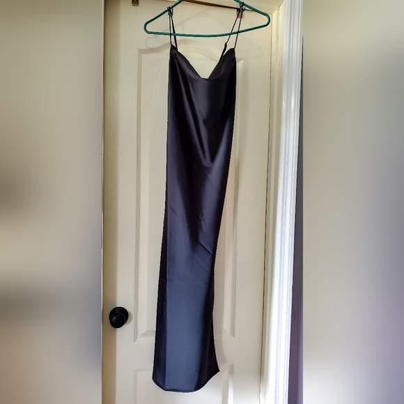 NWT X-Small Banana Republic Black Midi Slip Dress - Picture 5 of 7